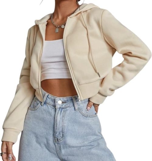 Zipper Crop Jacket for Women's